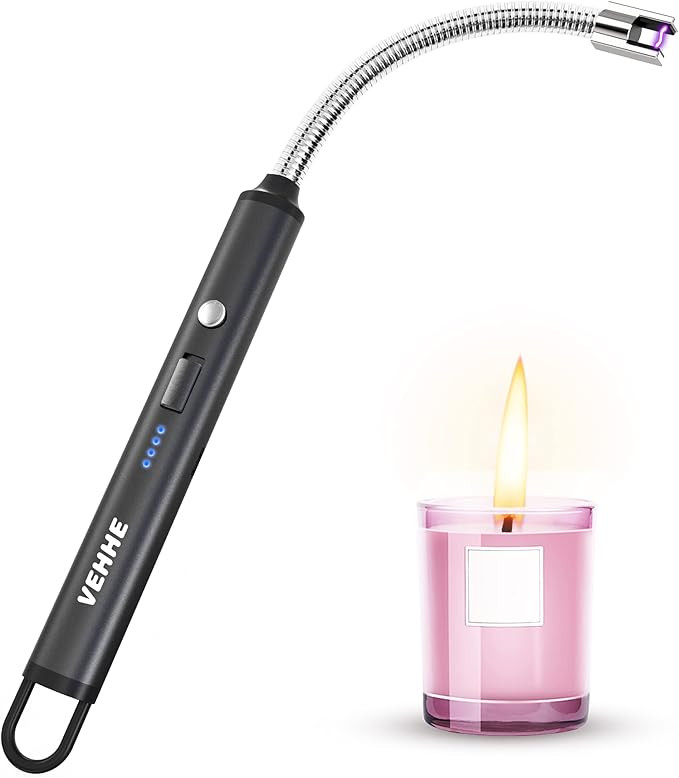 VEHHE Lighter, Electric Lighter USB Rechargeable Candle Lighter with Safety Switch Flexible Neck ... | Amazon (US)