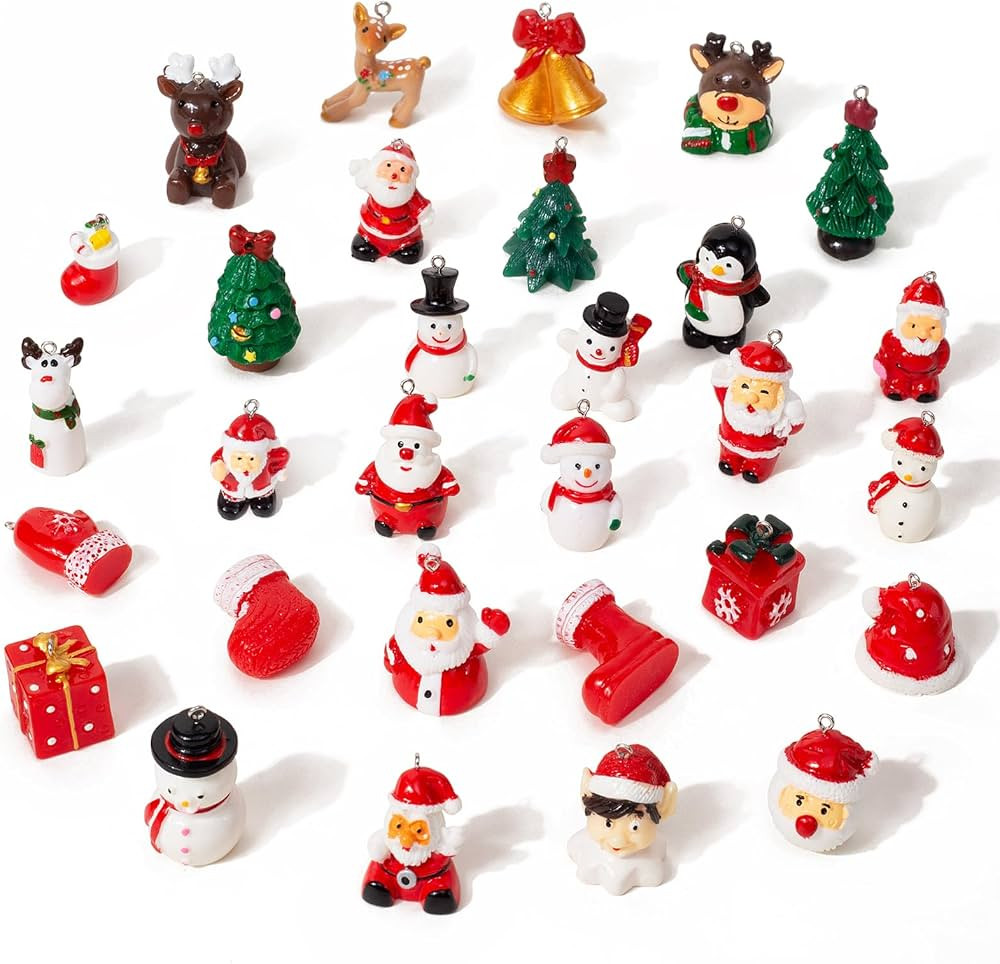 30PCS 3D Mini Christmas Ornaments, Tiny Resin Christmas Ornament for Small Tree, Well-Crafted Sma... | Amazon (US)