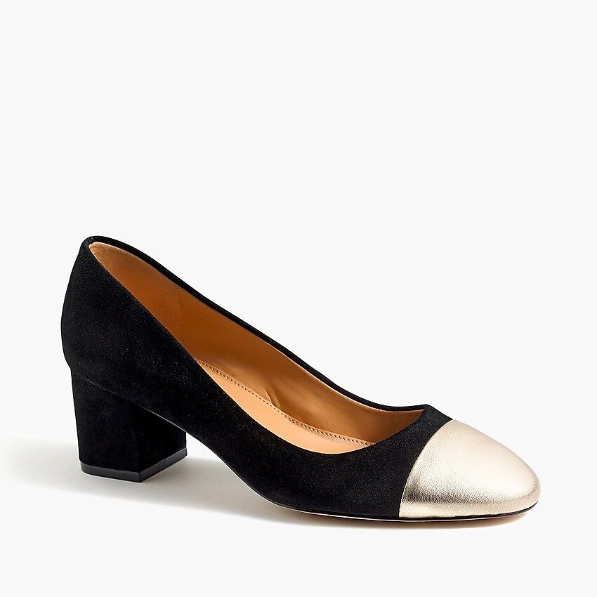 Bryn midblock heels with metallic captoe | J.Crew Factory