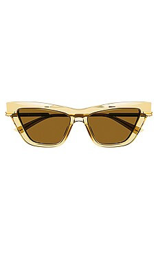 Bottega Veneta Combi Cat Eye Sunglasses in Transparent Light Yellow from Revolve.com | Revolve Clothing (Global)