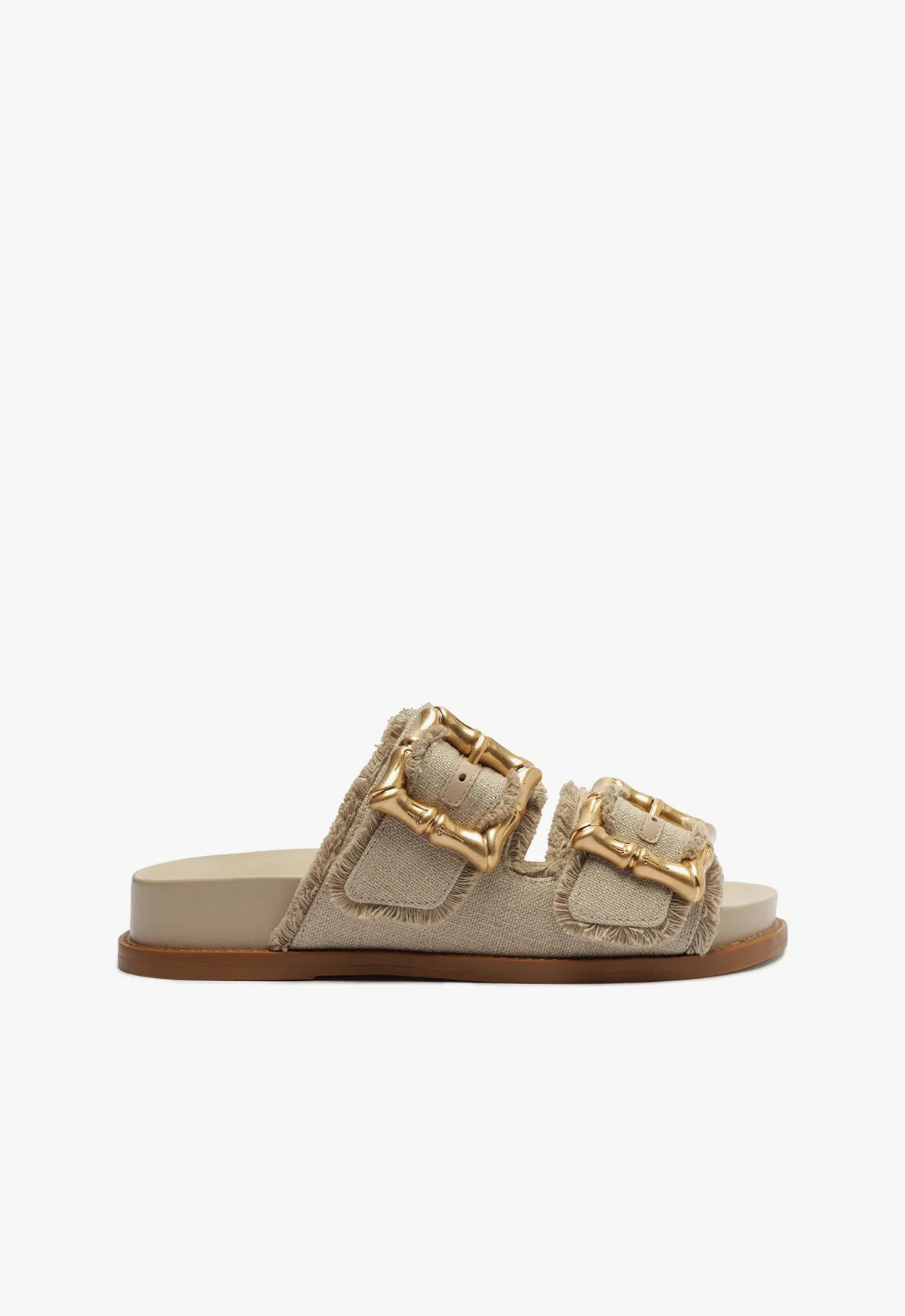 Enola Sporty Linen Sandal - Flatform Sandals - Buckle Sandals - Sports Sandals | Schutz (US)