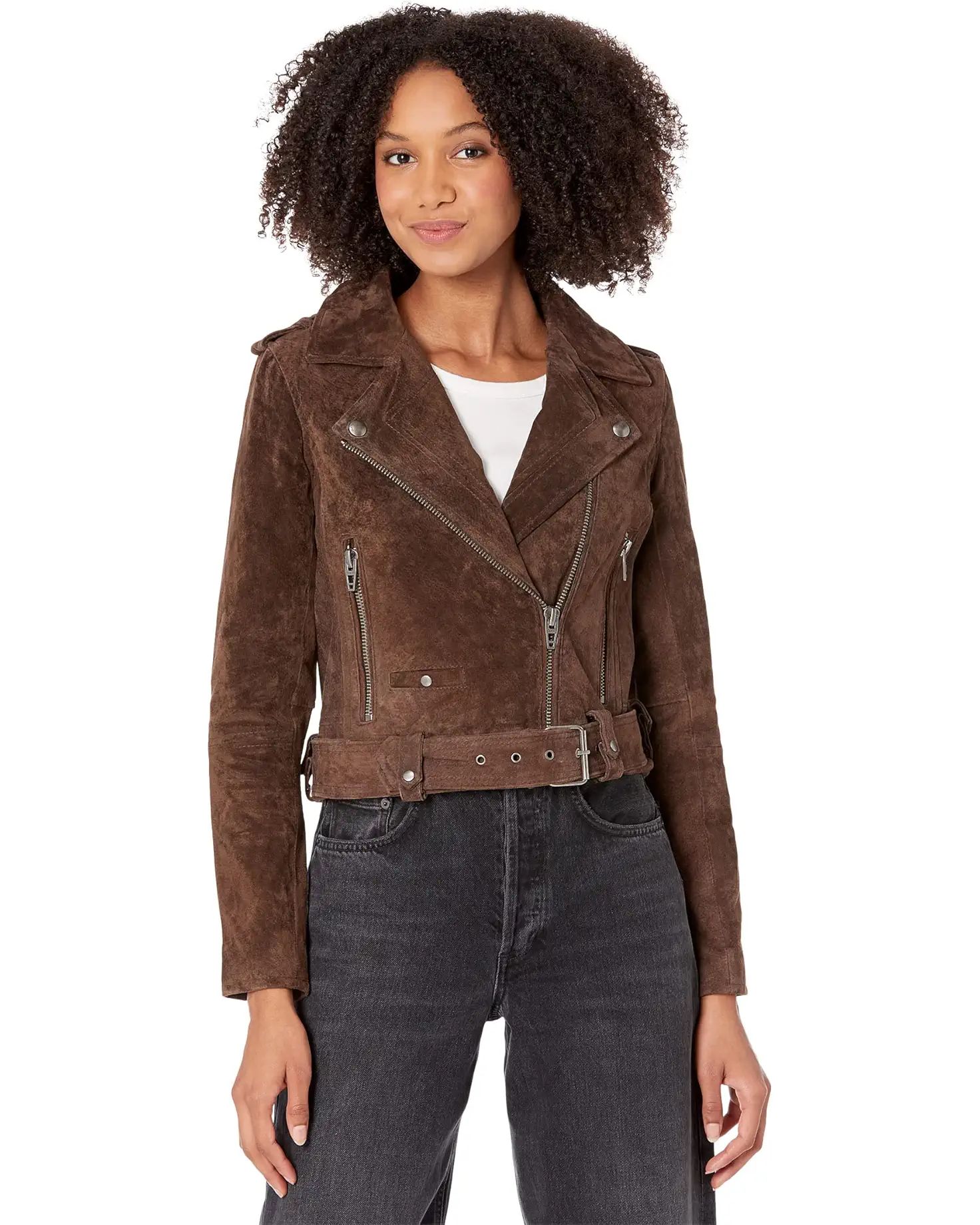 Real Suede Moto Jacket in Chocolate Souffle | Zappos