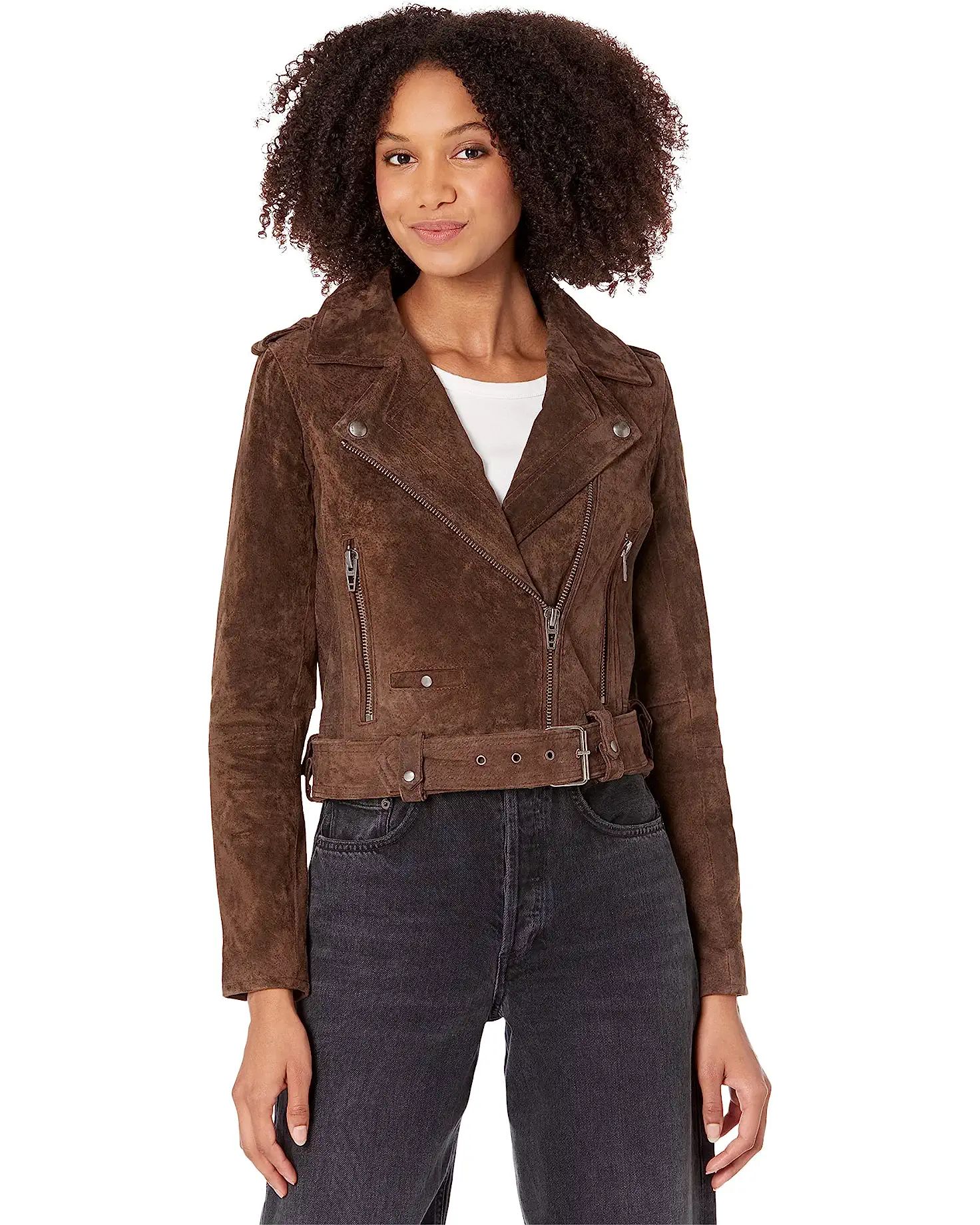 Real Suede Moto Jacket in Chocolate Souffle | Zappos