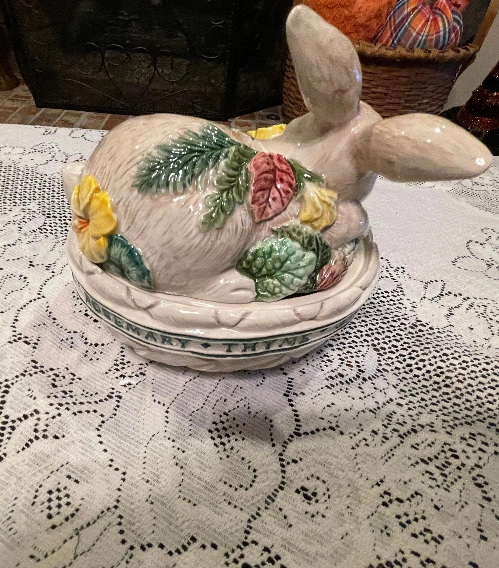 Retired Fitz Floyd Herb Garden Bunny Covered Candy Dish 1996  | Etsy | Etsy (US)