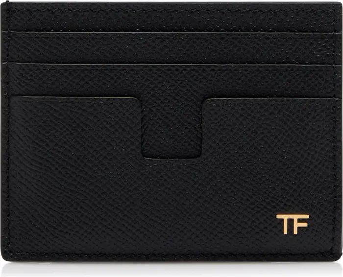 TOM FORD T-Line Small Grain Calfskin Leather Card Holder | Nordstrom | Nordstrom