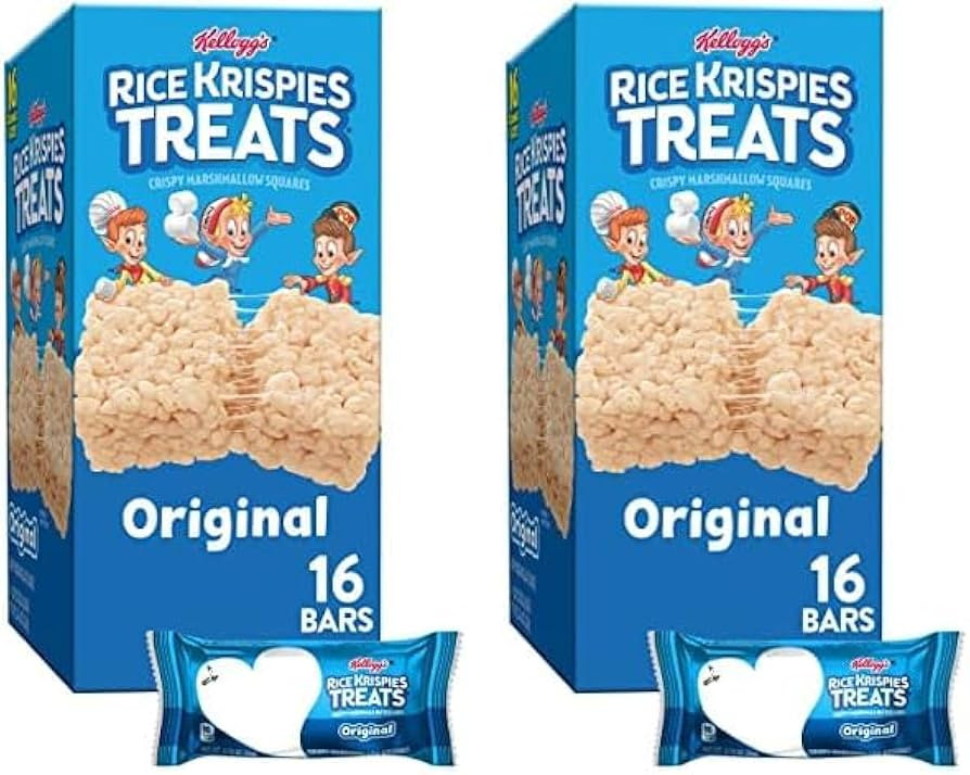 Rice Krispies Treats Crispy Marshmallow Squares, Kids Snacks, Snack Bars, Original, 12.4oz Box (1... | Amazon (US)