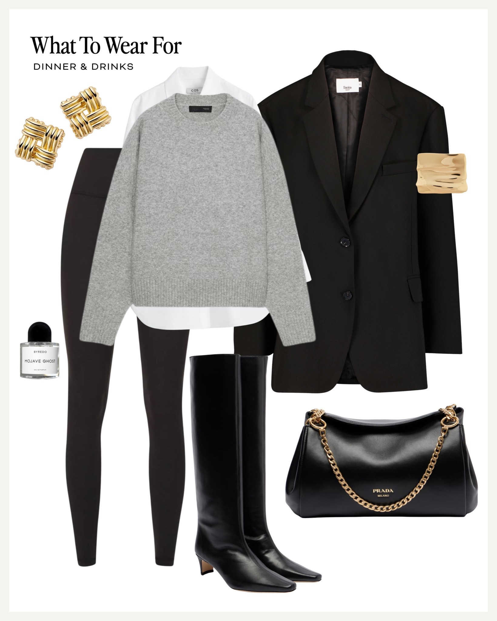 Dinner & drinks 🍷 

Date night / evening outfit / black leggings / knee high boots / prada bag 

#LTKdatenight #LTKuk