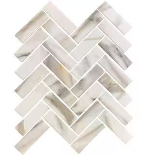 Apollo Tile White Beige 11 in. x 12.6 in. Herringbone Matte Finished Glass Mosaic Tile (9.63 sq. ... | The Home Depot