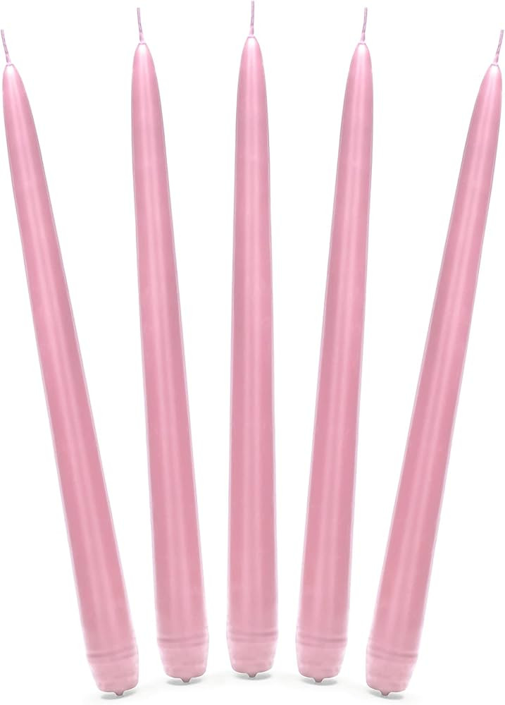 PartyDeco SKMAT-081 Table Candle - Tapered Up - 24 cm - Light Pink - Pack of 10 - Matte Light Pin... | Amazon (UK)