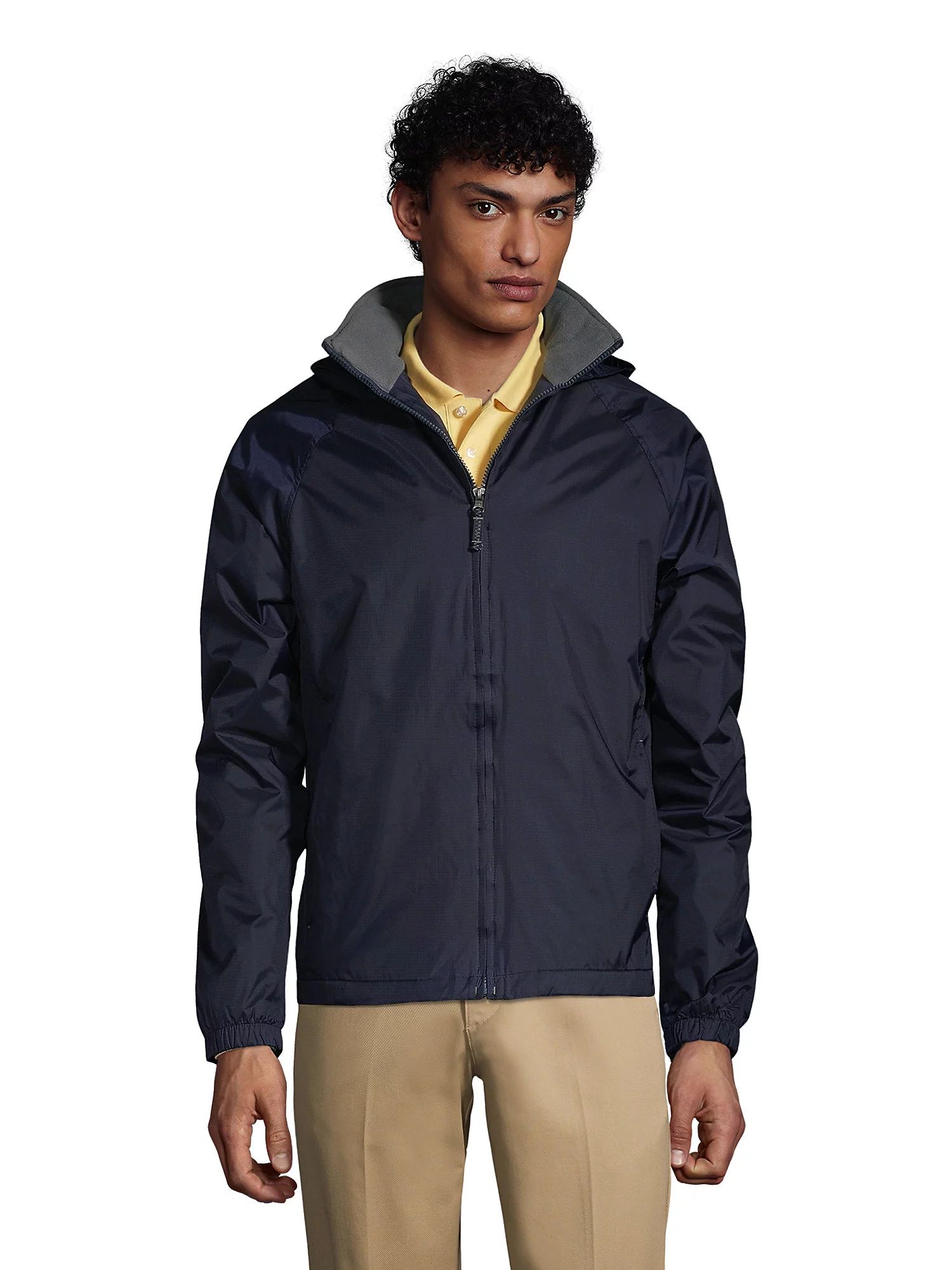 Lands' End School Uniform Men's Fleece Lined Rain Jacket | Walmart (US)