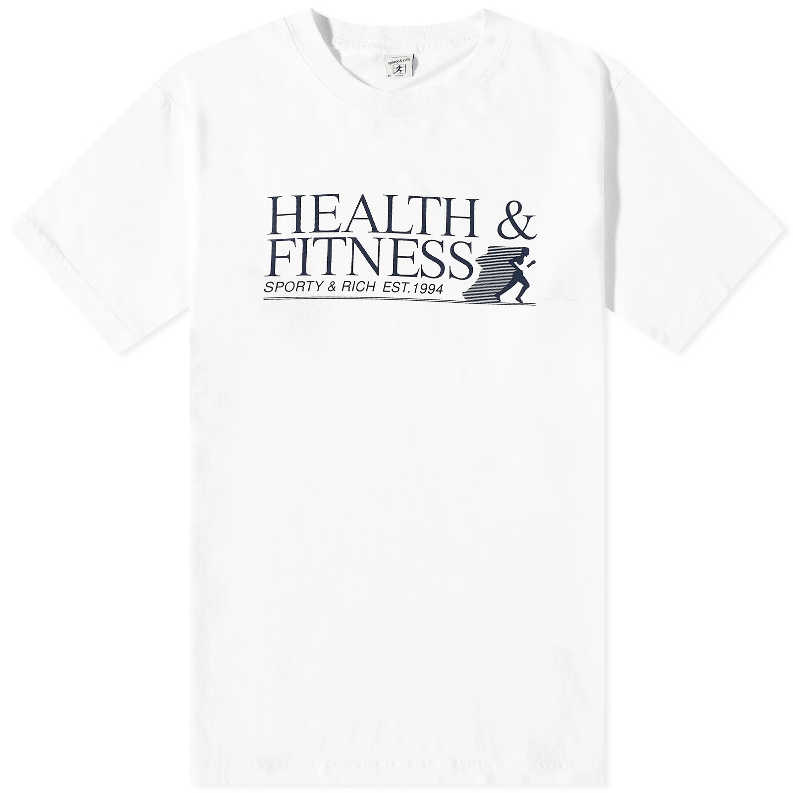Sporty & Rich Men's Health & Fitness T-Shirt in White/Navy, Size Large | END. Clothing