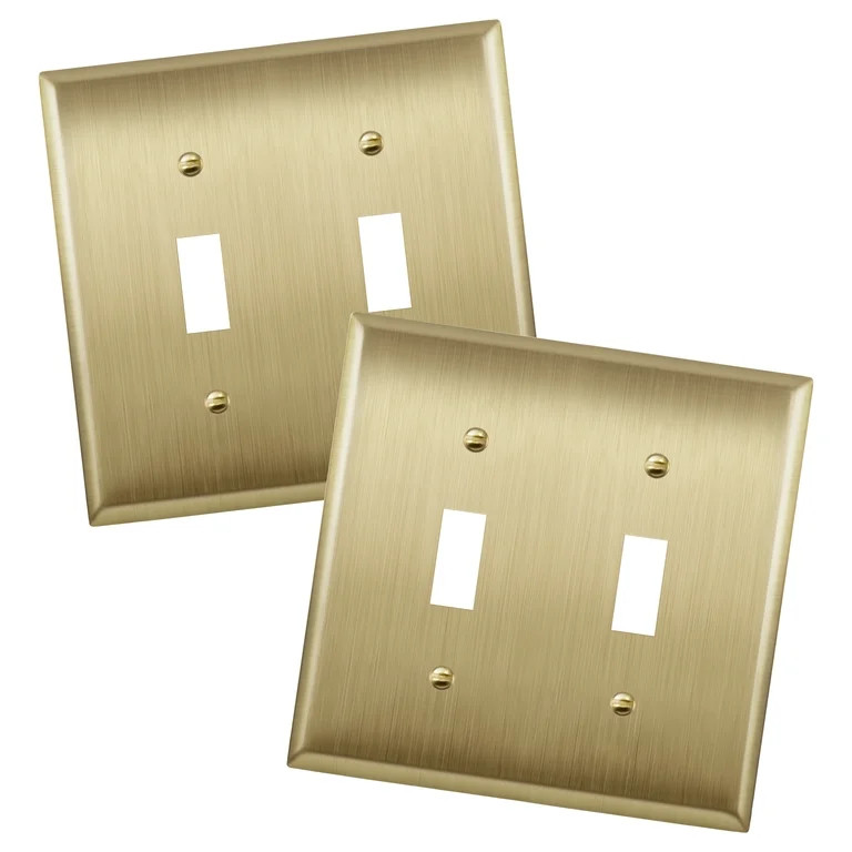 ENERLITES Double Toggle Light Switch Metal Cover Plate, Stainless Steel Wall Plate, Corrosion Res... | Walmart (US)