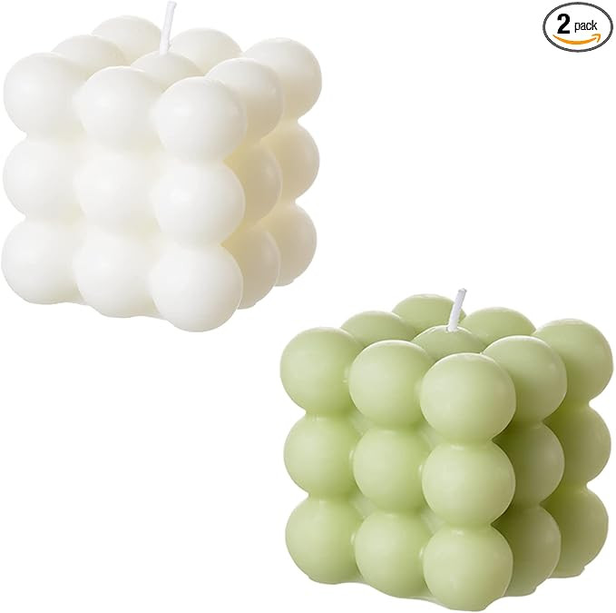 ACITHGL Bubble Candle - Cube Soy Wax Candles, Home Decor Candle, Scented Candle Set 2 Pieces, Hom... | Amazon (US)