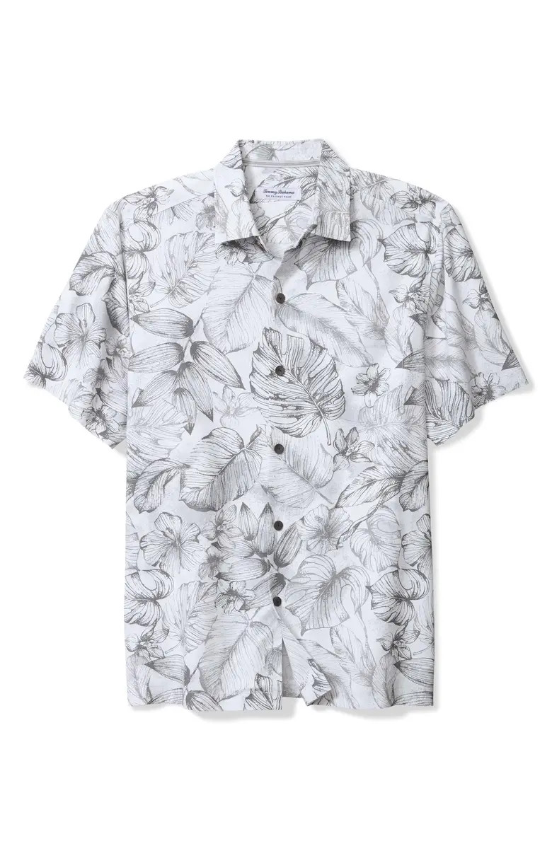Coconut Point Coastal Cool Frond Escape IslandZone® Short Sleeve Button-Up Shirt | Nordstrom