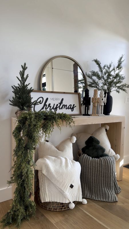 Things are definitely looking quite cozy around here! I only changed this setup slightly from last year. 
*The Merry Christmas sign can be found at Hobby Lobby. 
.


#LTKhome #LTKHoliday #LTKSeasonal