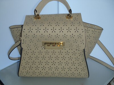 ZAC Zac Posen Lasercut Eartha Floral Ivory Top Handle Purse Handbag  | eBay | eBay US