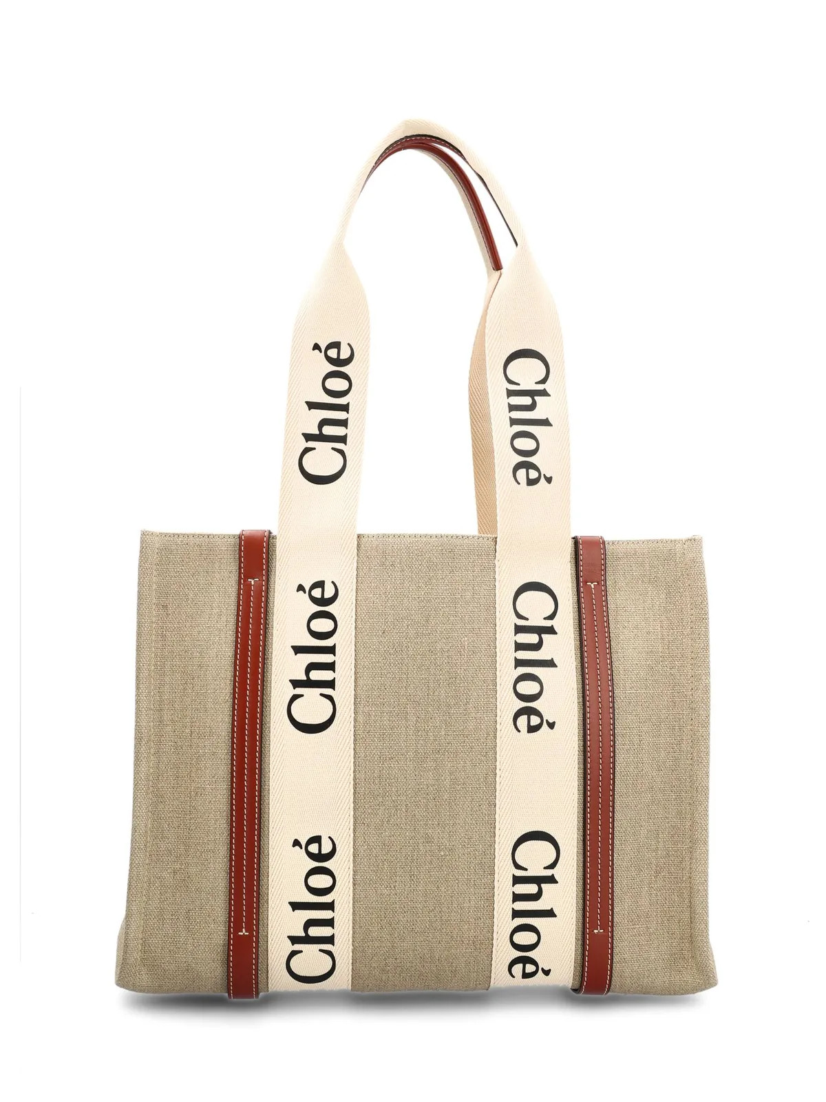 Chlo\u00e9 Woody Logo Printed Medium Tote Bag | Cettire Global
