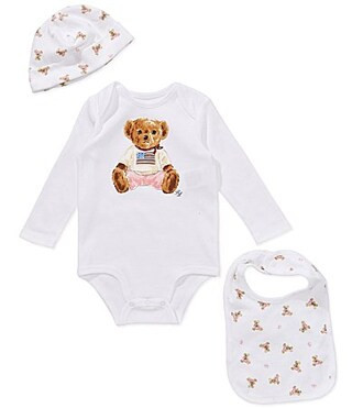 Ralph Lauren Baby Girls Polo Bear 3-Piece Gift Set - Newborn | Dillard's