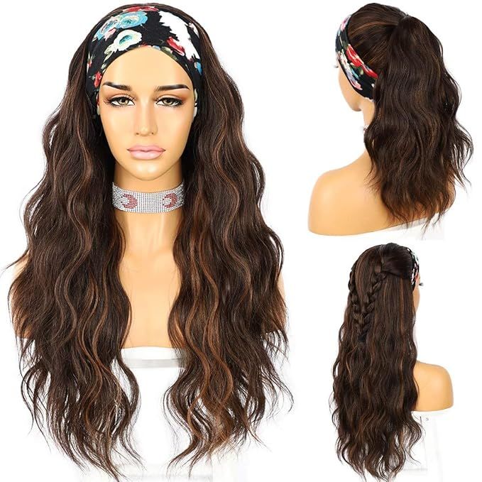 SAPPHIREWIGS Headband Wig Loose Body Wavy Glueless Synthetic Hair Wigs for Black Women Wave None ... | Amazon (US)