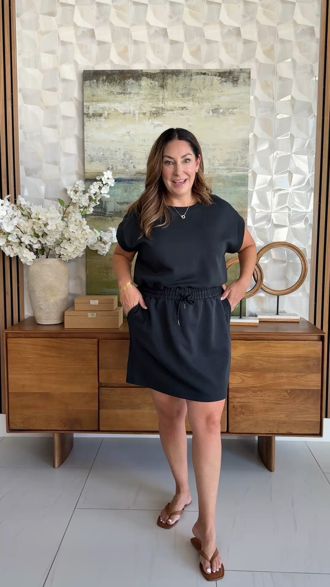 I just grabbed this scuba knit dress from Target and it's comfy, doesn't show bra from the side and a perfect summer to fall transition piece! 📏Wearing L

#LTKSeasonal #LTKOver40 #LTKMidsize