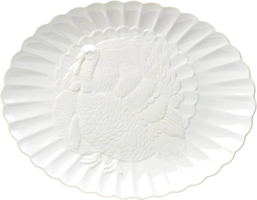 LENOX French Perle Carved Turkey Platter, 6.39, White | Amazon (US)