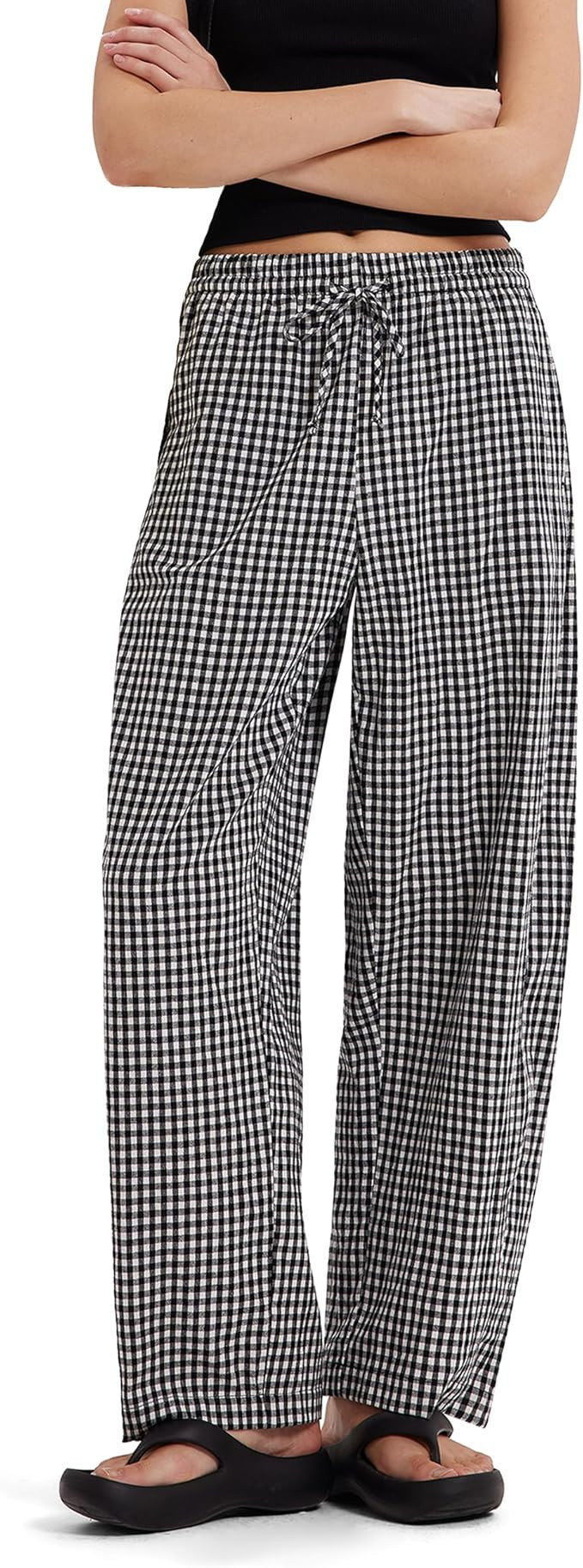 MOOSLOVER Women Linen Lightweight Barrel Pants Drawstring Comfort Casual Lounge Pants Baggy Loose... | Amazon (US)