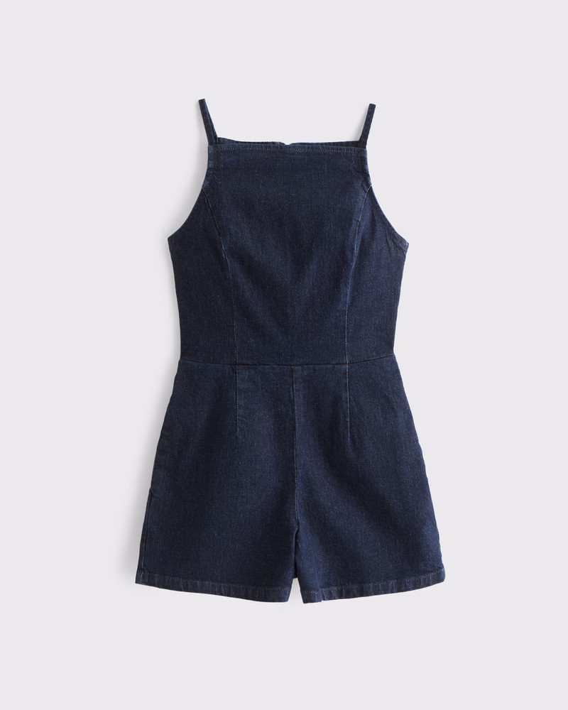 Apron Denim Romper | Abercrombie & Fitch (US)