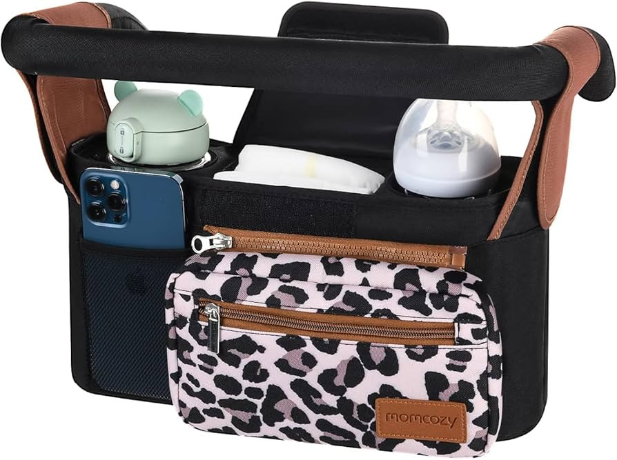 Universal Pram Organiser with Insulated Drink Holder/Cup Holder, momcozy Buggy Pram Bag, Baby Acc... | Amazon (DE)