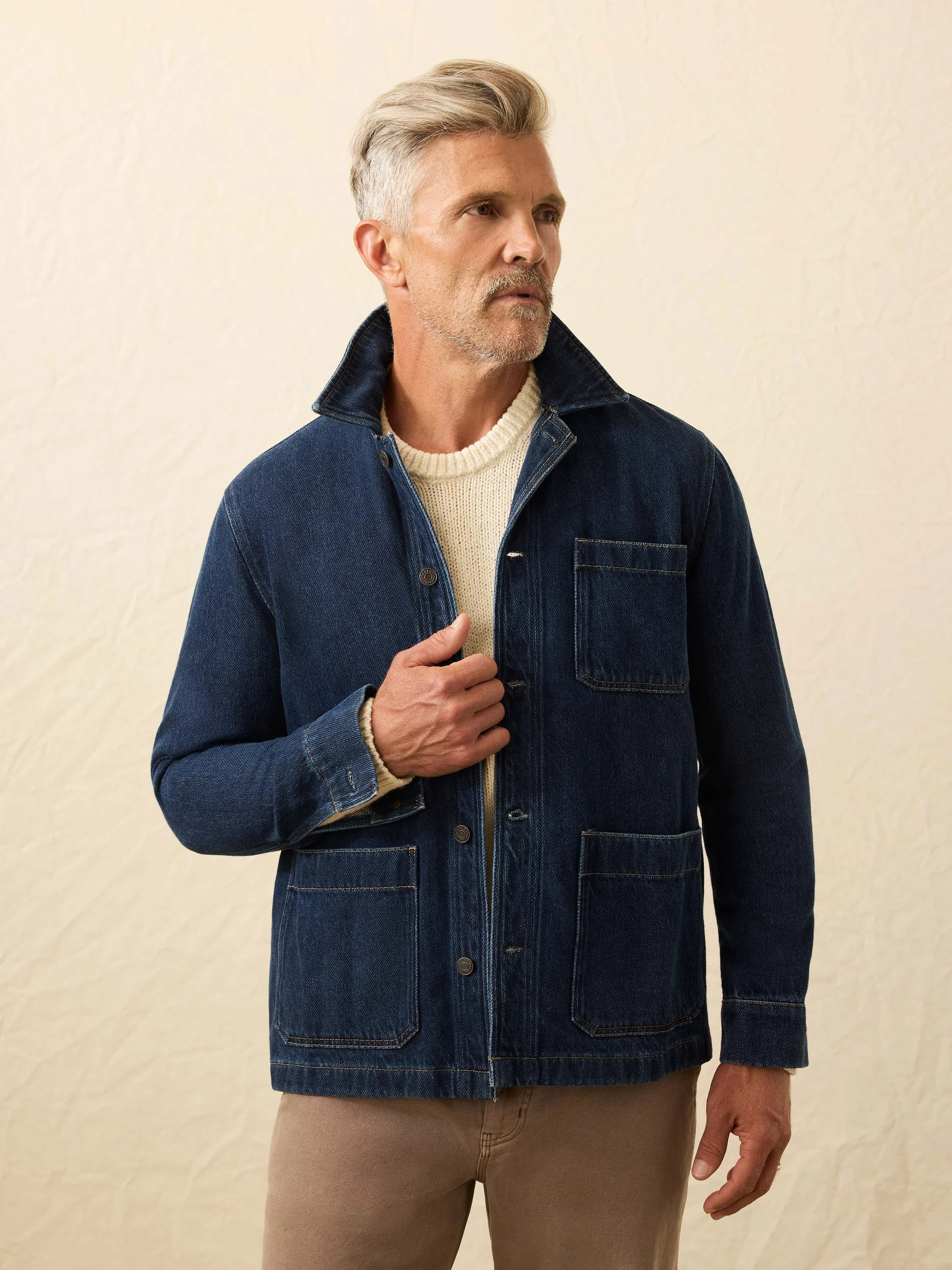 High Ridge Twill Studio Jacket - Unisex - Tidewater Wash | Faherty