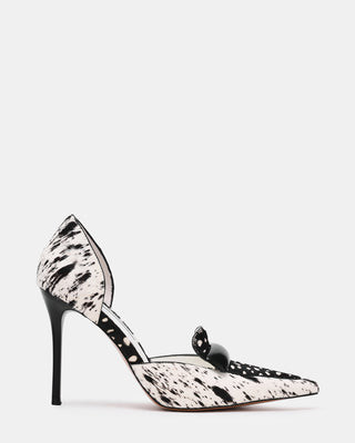 Steve Madden Women's Delphini Pointed Toe Heels - Black/White - Size 9.5 - Leather | Steve Madden (US)