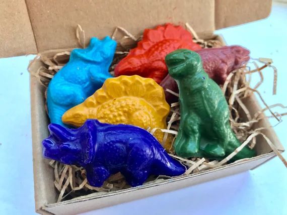 Dinosaur CRAYONS, Handmade Natural Soy Coloring Crayons, Dinosaur Gift, Gift for Kids, Dinosaur, Par | Etsy (US)