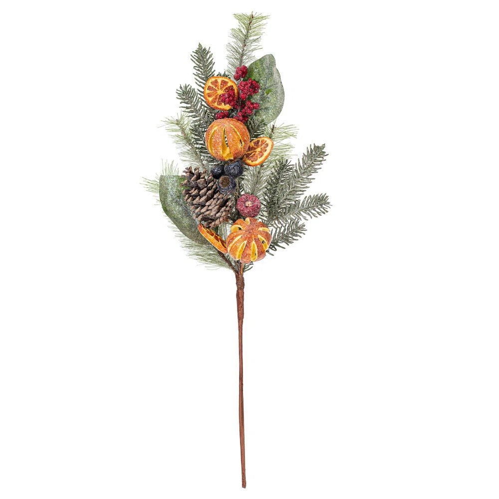Mercer41 28" Green Mixed Pine Foliage Orange/Berry Spray. | Wayfair North America