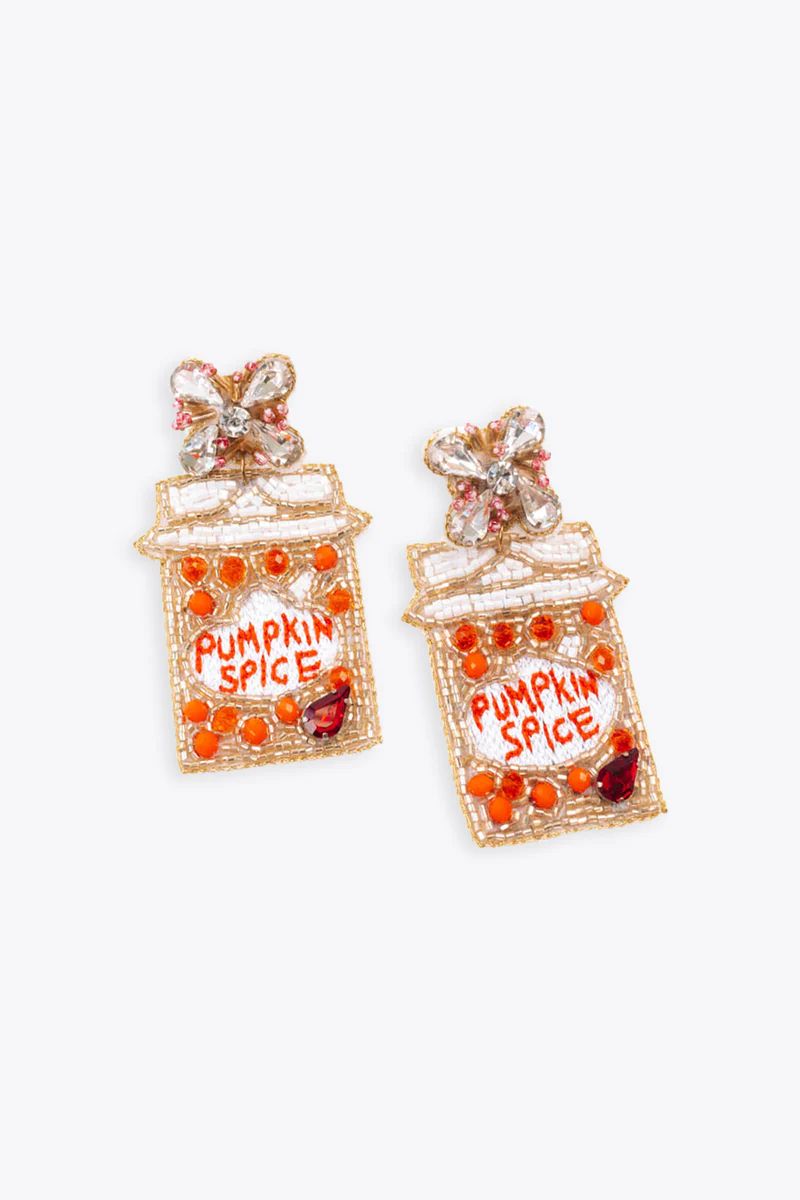 Pumpkin Spice Everything Earrings - White | The Impeccable Pig