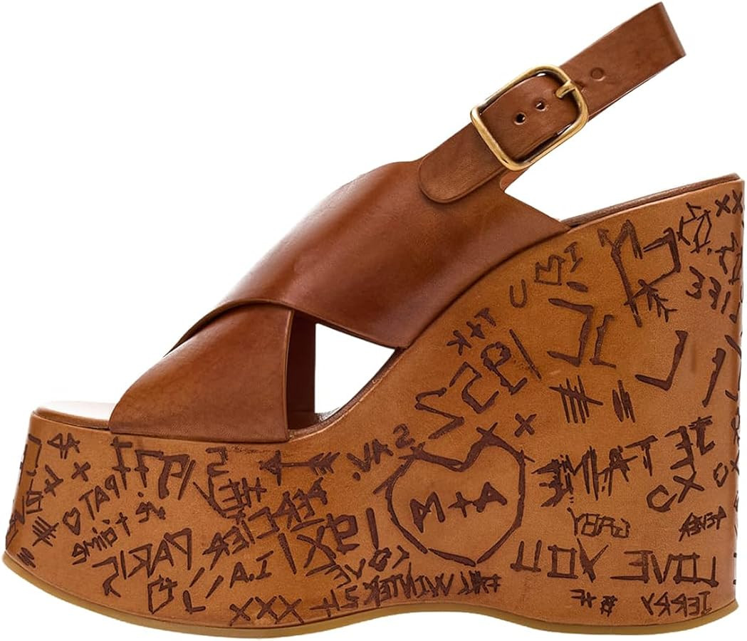 Jelly Wedge Platform Sandals for Women Open Peep Toe High Heels Clear Adjustable Ankle Buckle San... | Amazon (US)