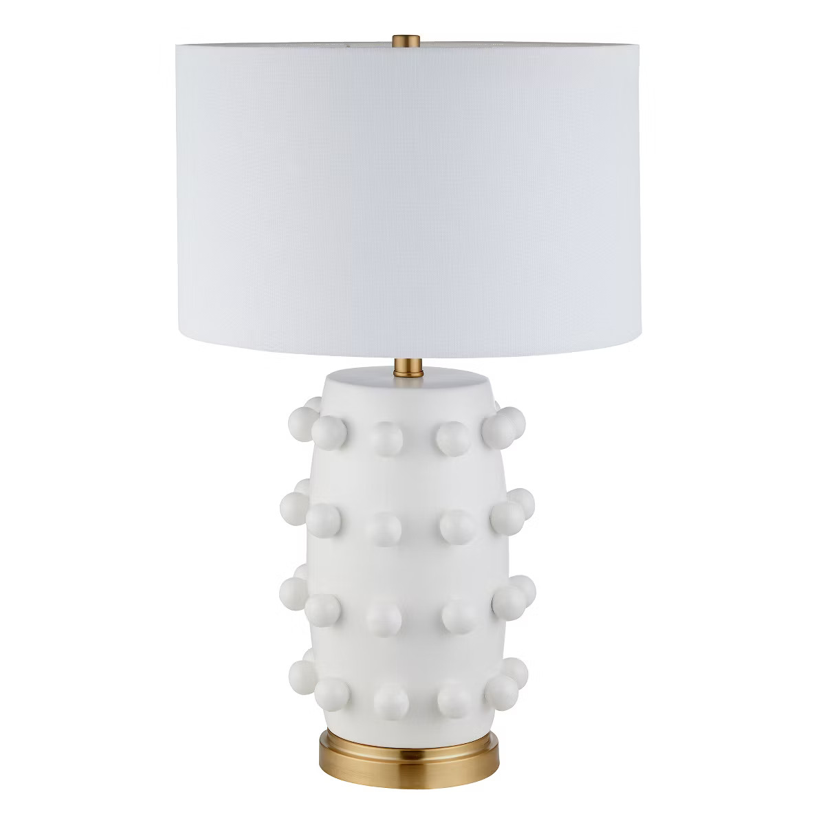 Hampton & Thyme 26" Tall Ceramic Table Lamp with Fabric Shade Matte White | Target
