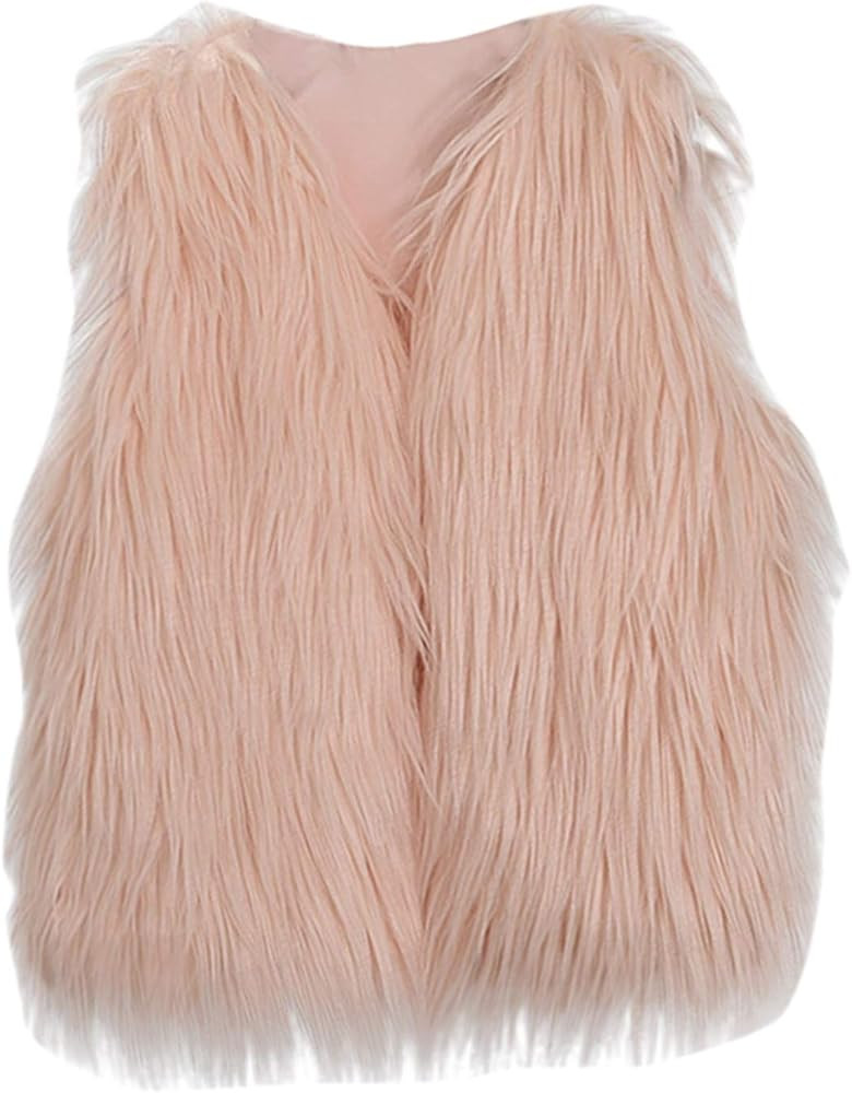 Toddler Baby Girls Kids Winter Warm Clothes Faux Fur Waistcoat Thick Coat Outwear Vest Tops 3-7 T | Amazon (US)