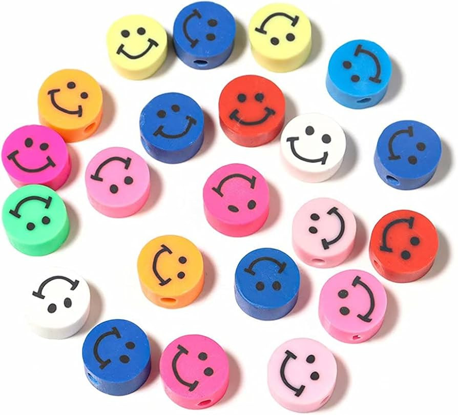 100pcs Mixed Polymer Clay Spacer Beads for Women Jewelry Making DIY Bracelet Necklace Hair Clip A... | Amazon (US)