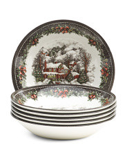 6pk Christmas Village Plates | Entertaining | Marshalls | Marshalls