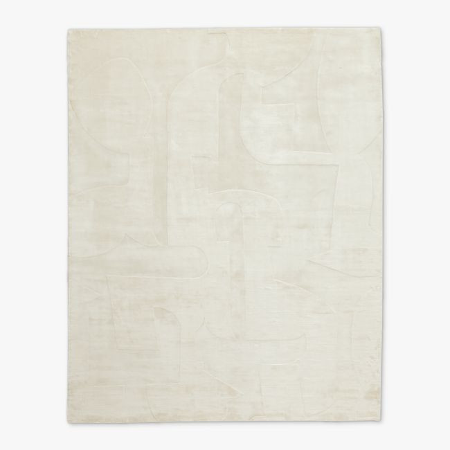 Eleyne Handloomed Ivory TENCEL™ Lyocell Area Rug 8'x10' | CB2