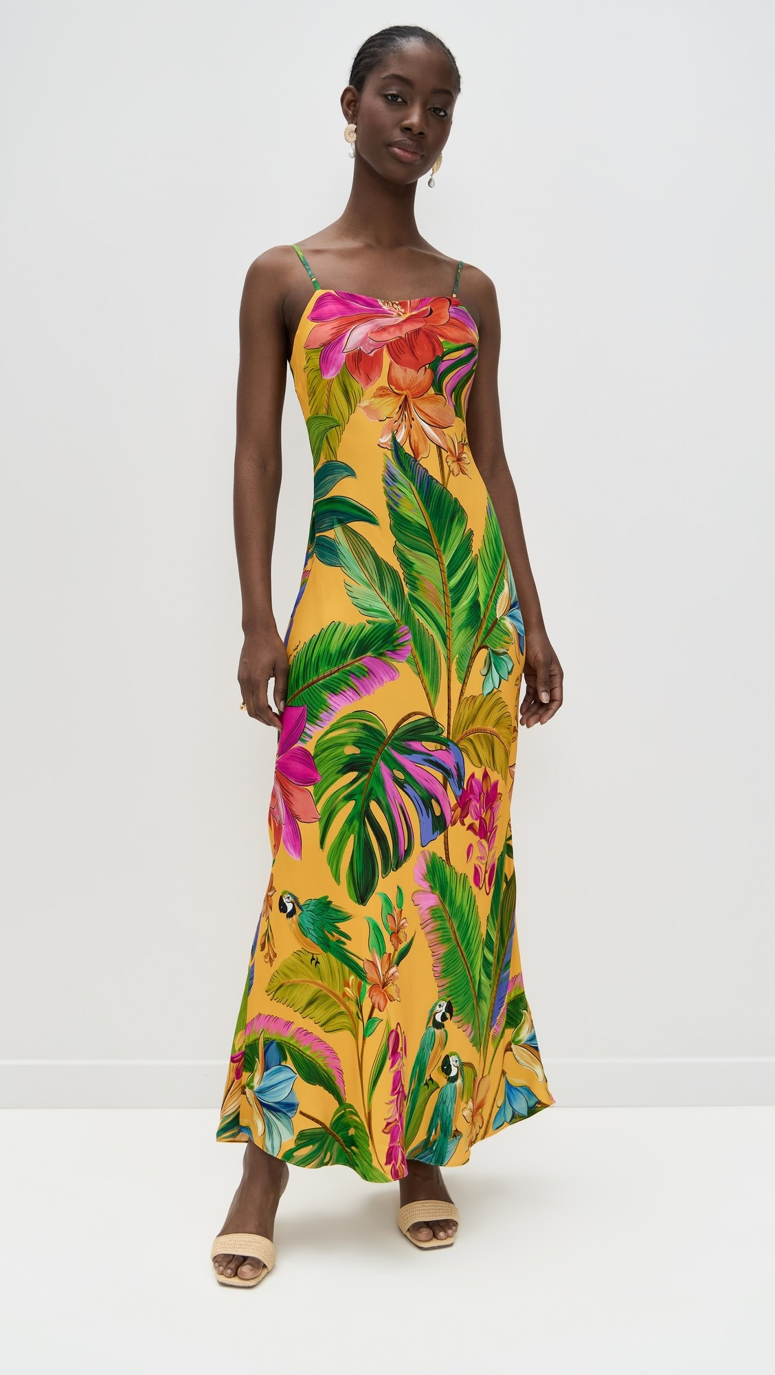 Birds Singing Yellow Slip Maxi Dress | Shopbop