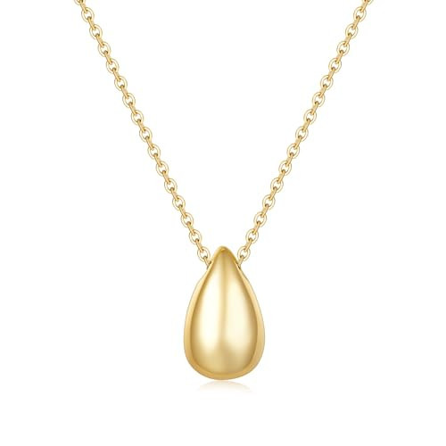 MINDDHA 14K Gold Plated Teardrop Pendant Necklace for Women | Elegant and Dainty Jewelry | Gold Necklace For Women, 18 Inches + 3 Inch extender | Amazon (US)