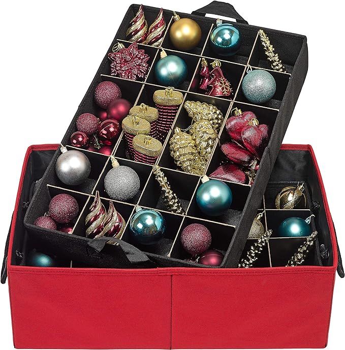 Christmas Ornament Storage Container Box – Heavy Duty, Premium Quality 600D Storage Bins - Conv... | Amazon (US)