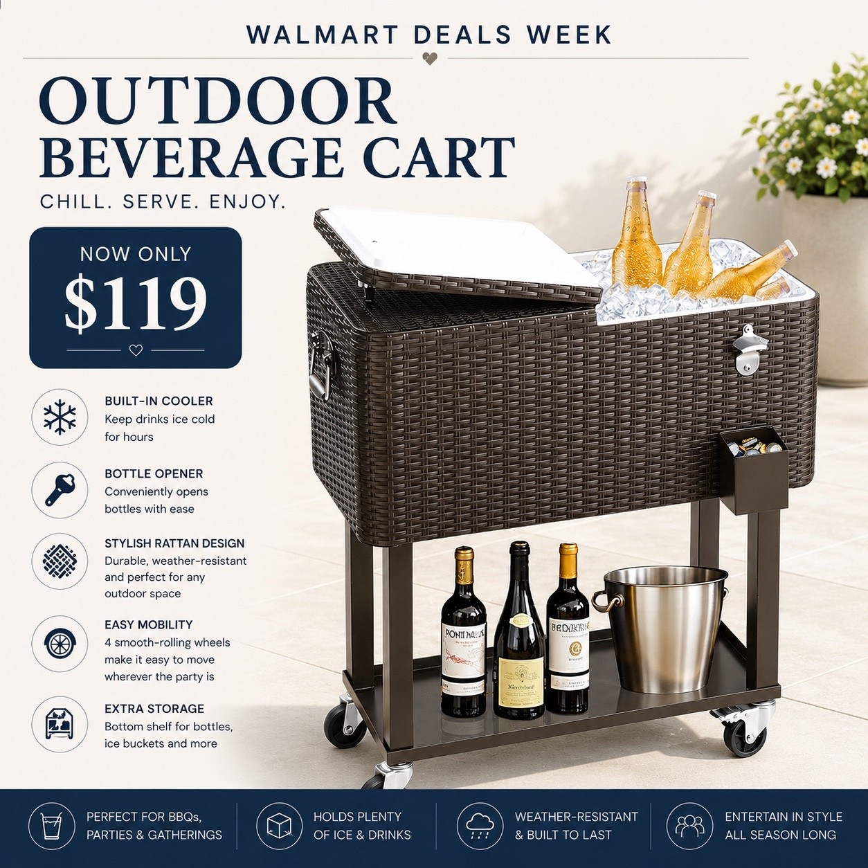 This is an outdoor hosting essential and on Sale right now for Walmart Deals Week. This comes in several colors to match your vibe, whether it’s a backyard BBQ or pool day! Sale ends Sunday!

#LTKHome #LTKSaleAlert #LTKSeasonal