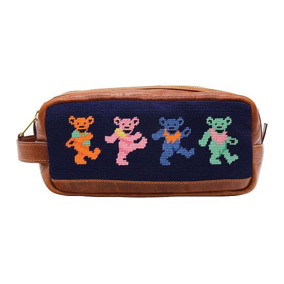 Smathers & Branson Needlepoint Travel Pouch, Dancing Bears | Mark and Graham