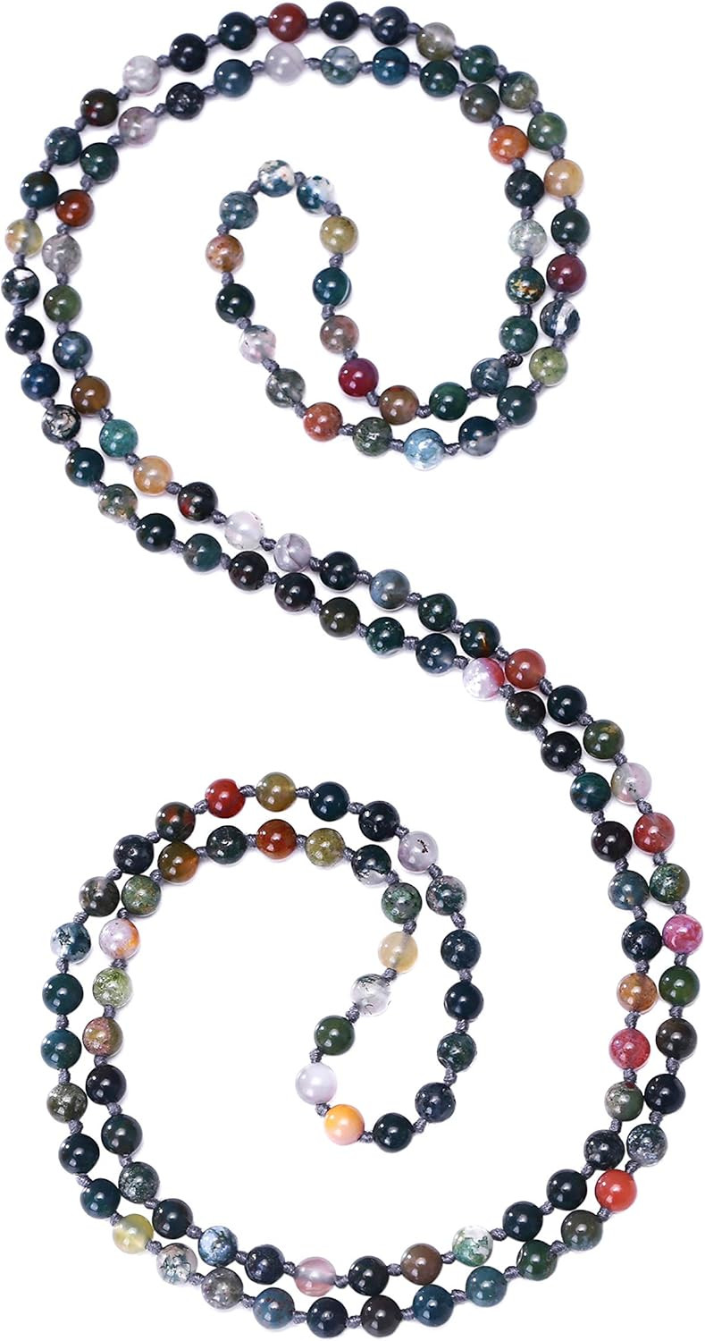 PERNNLA PEARL Natural Turquoise Long Beaded Necklace Wrap Bracelet Handmade Jewelry for Women Men | Amazon (US)