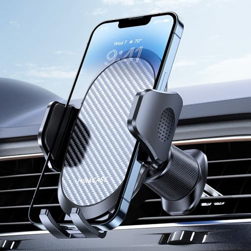 Miracase Phone Holders for Your Car with Metal Hook Clip, Air Vent Cell Phone Stand Car Mount, Universal Automobile Cradle for Garmin GPS Fit iPhone Android and All Smartphones, Dark Black | Amazon (US)