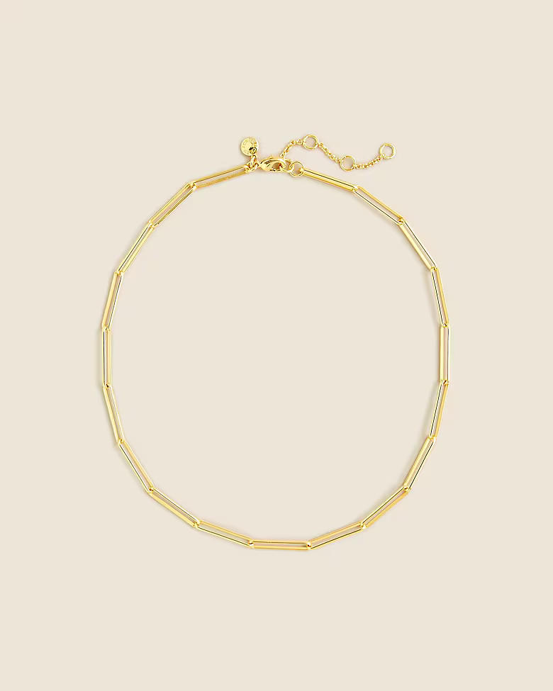 Dainty gold-plated paper-clip collar necklace | J. Crew US