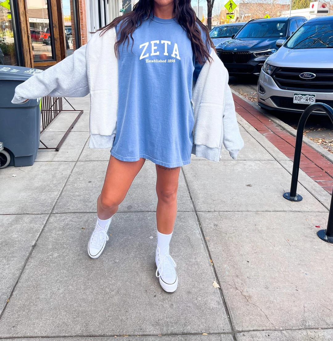 Zeta Tau Alpha College Sorority Comfy T-shirt  Trendy College - Etsy | Etsy (US)