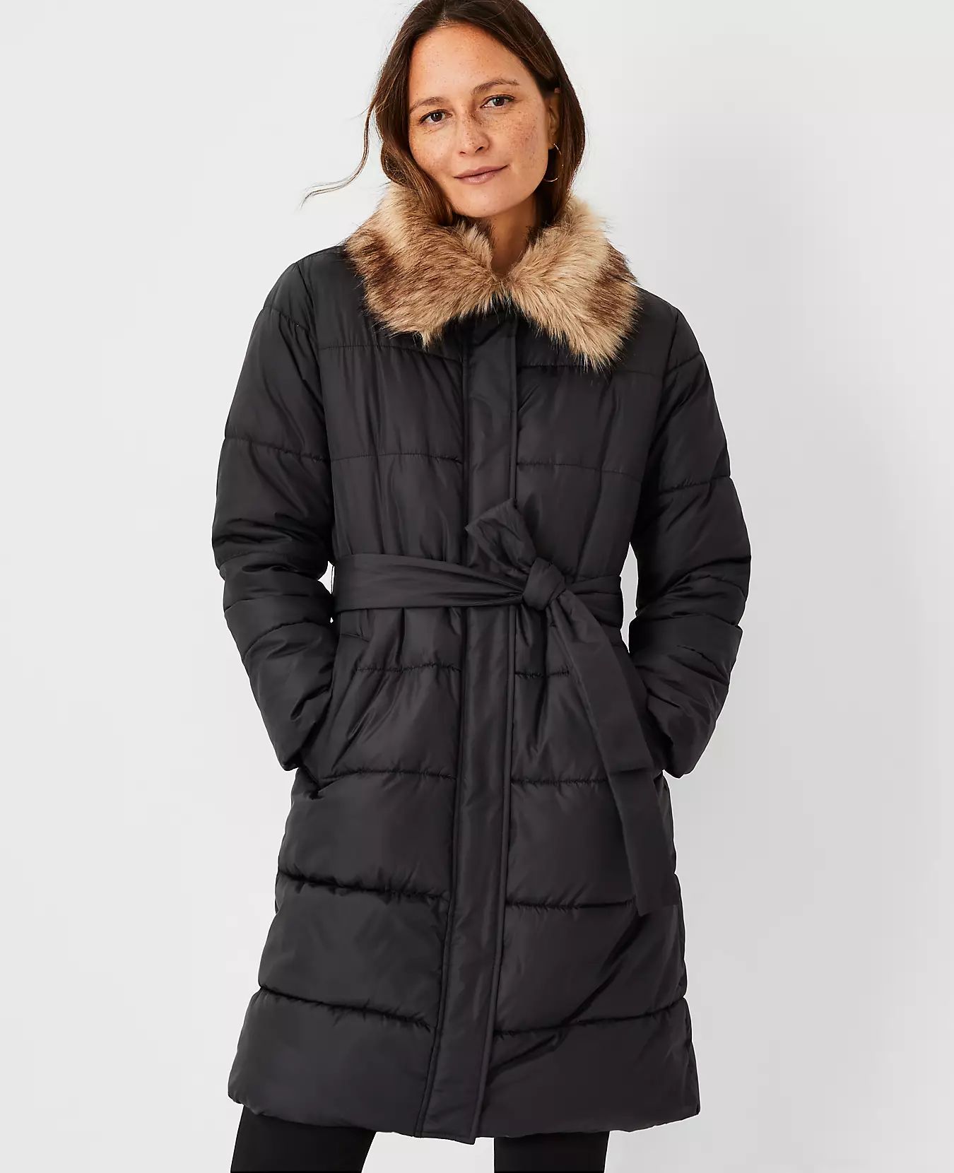 Faux Fur Collar Puffer Coat | Ann Taylor (US)