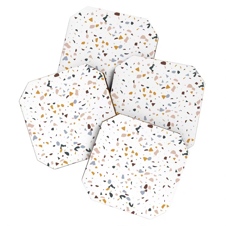 Marta Barragan Camarasa Terrazzo Simple Forms Set of 4 Coasters - Deny Designs | Target